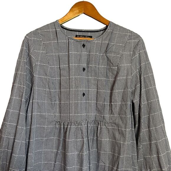 Brooks brothers gingham 1/4 button blouse - Picture 2 of 9